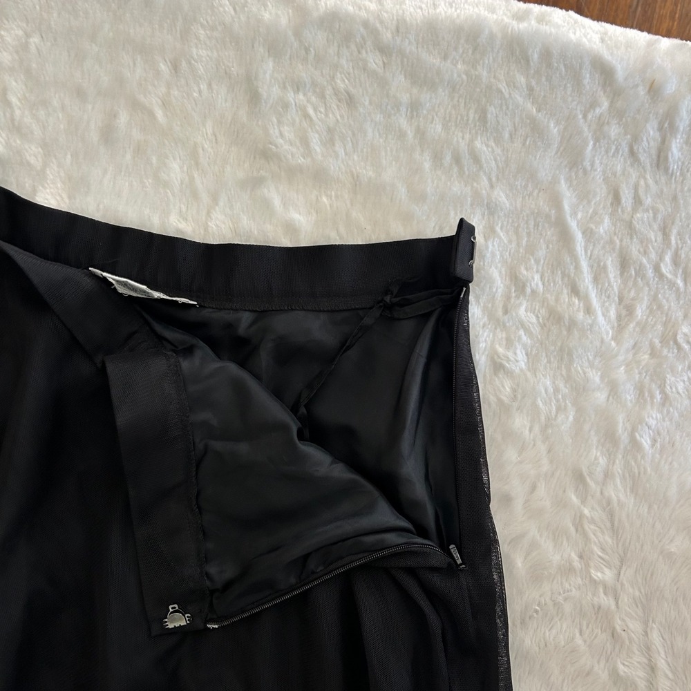 Adrianna Papell Black Mesh Tulle Maxi Skirt Black Size 14 Whimsigoth Formal EUC - Picture 5 of 5